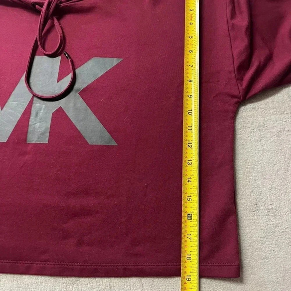Michael Kors Merlot Cropped Oversized Hoodie - Picture 9 of 10